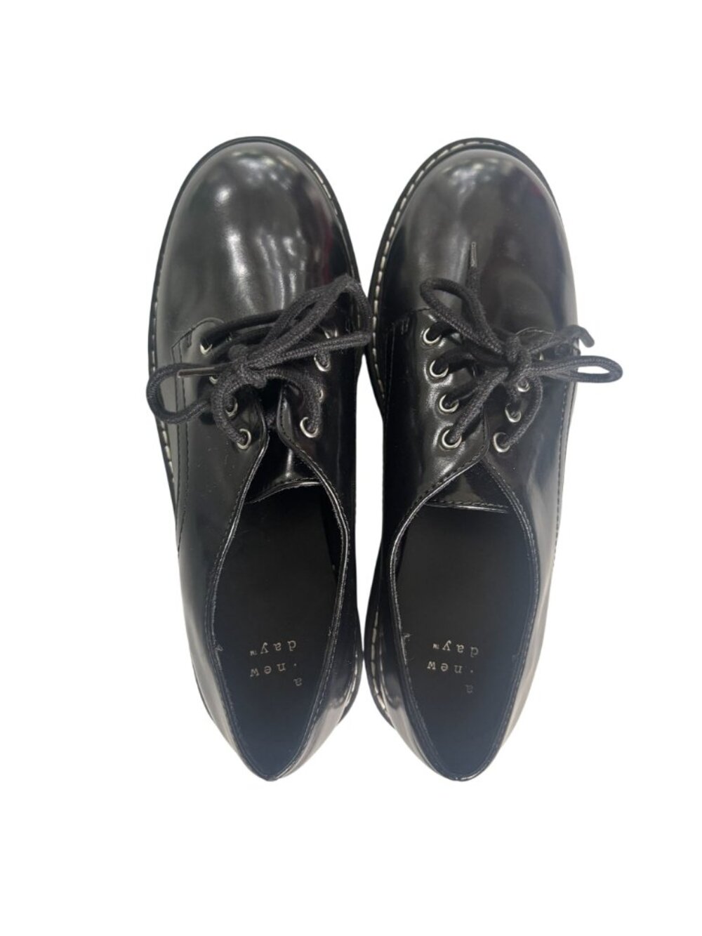 A New Day Black Platform Oxfords Chunky Lug Sole Loafers Dress Shoes 7.5 - Picture 9 of 13
